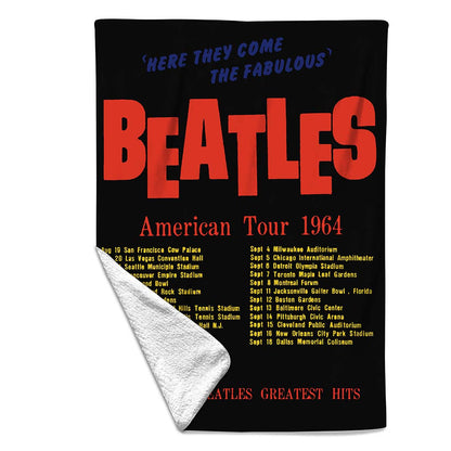 Rocksax The Beatles Blanket - America Tour Black  | Buy Now From £39.99