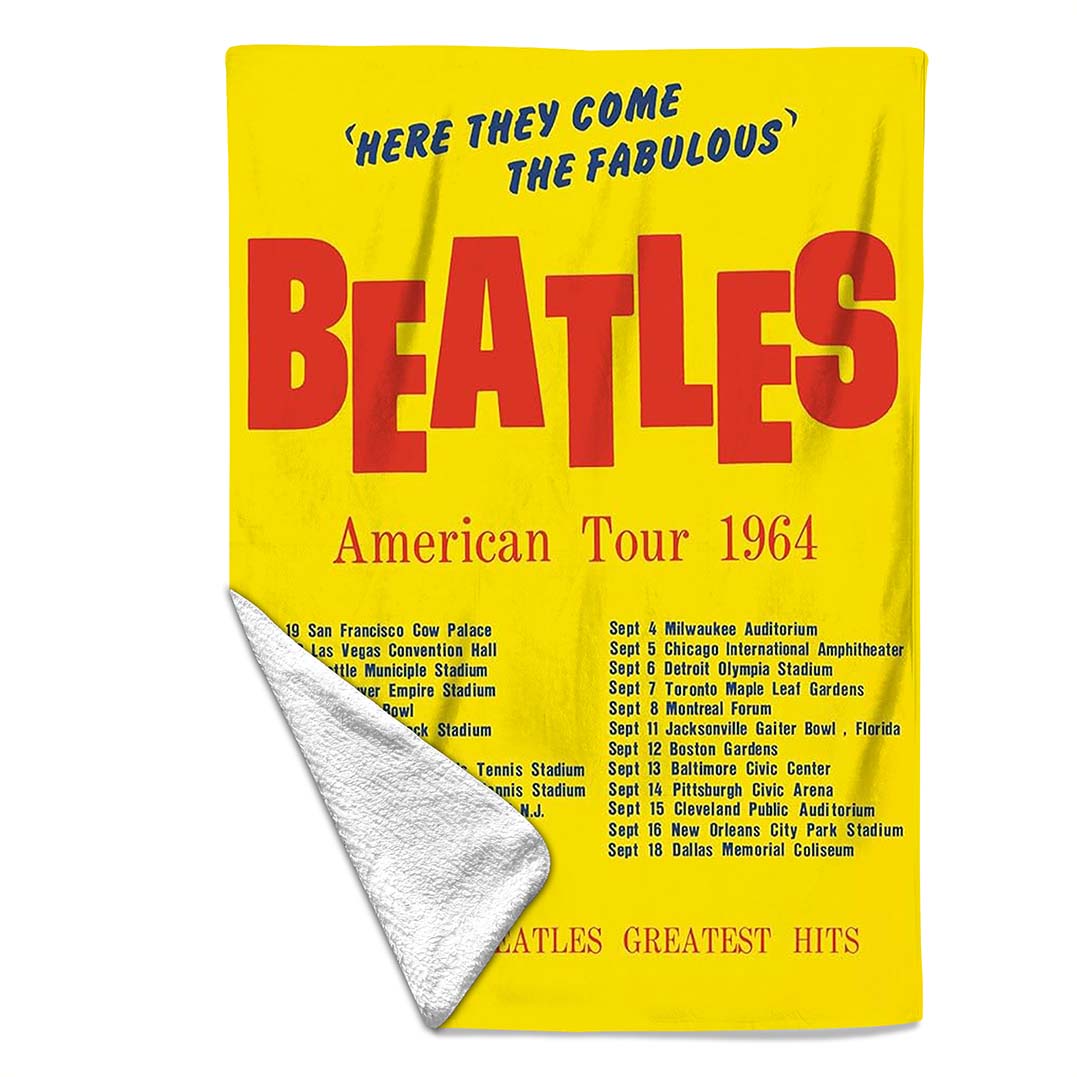 Rocksax The Beatles Blanket - America Tour Yellow  | Buy Now From £39.99