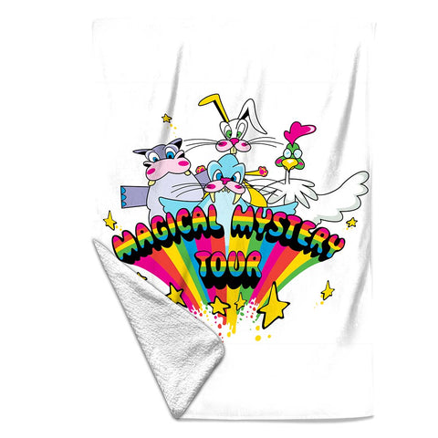 Rocksax The Beatles Blanket - Magical Mystery Characters White
