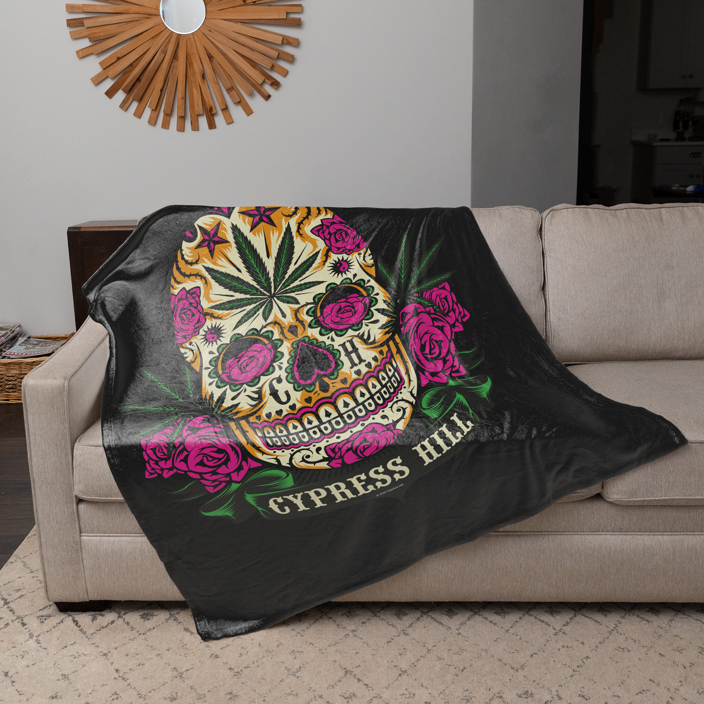 Rocksax Cypress Hill Sherpa Fleece Blanket - Tequila Sunrise