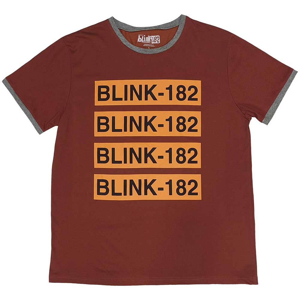 Blink-182 T Shirt - Logo Repeat Ringer