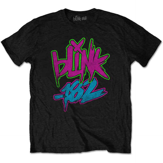 Blink-182 Black T Shirt - Neon Logo