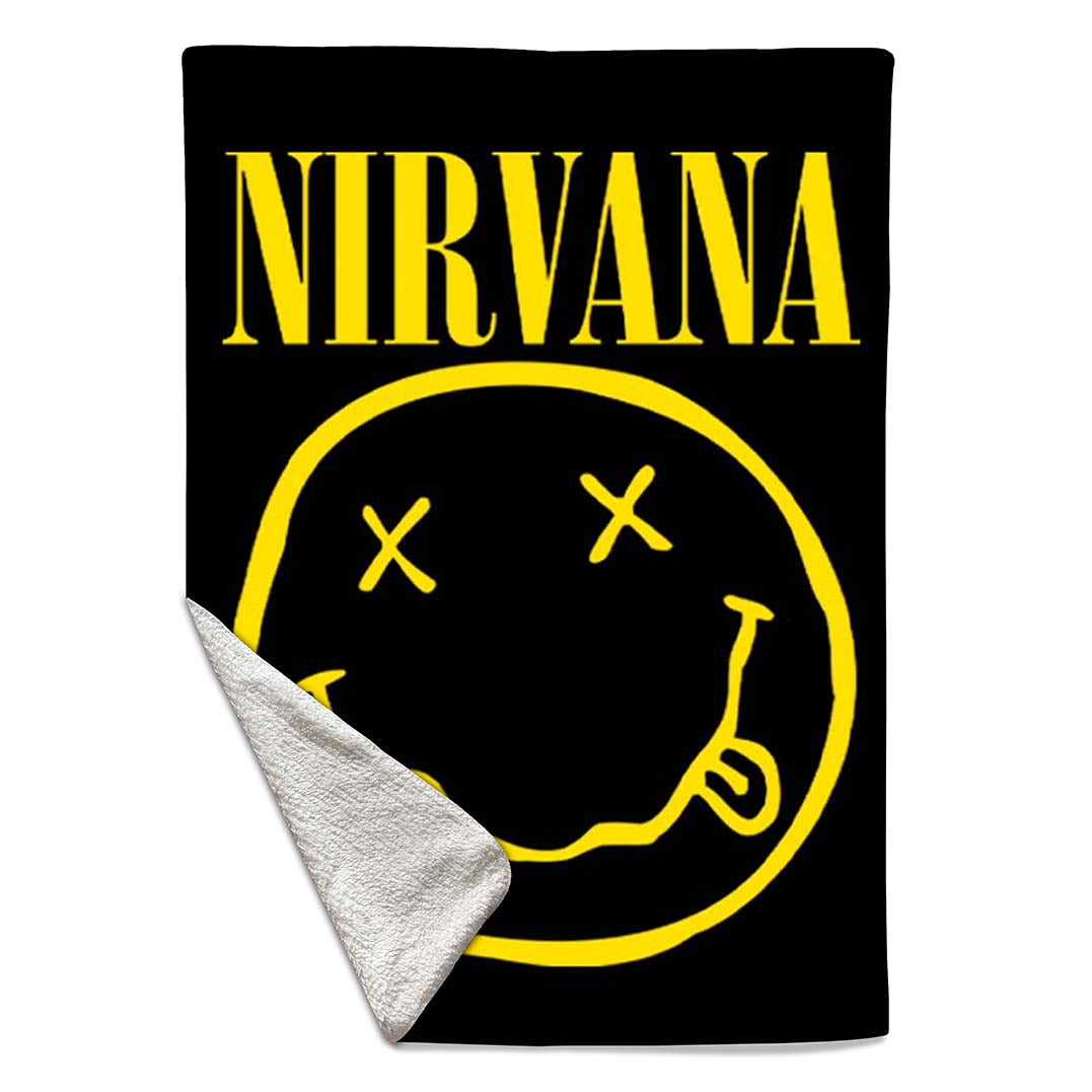 Rocksax Nirvana Sherpa Fleece Blanket - Smile | Buy Now For 39.99