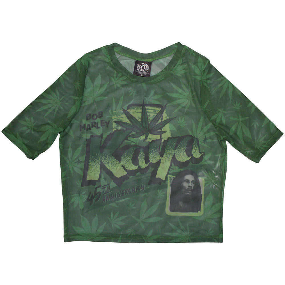 Bob Marley Women's Mesh Short Sleeve Crop Top - Kaya