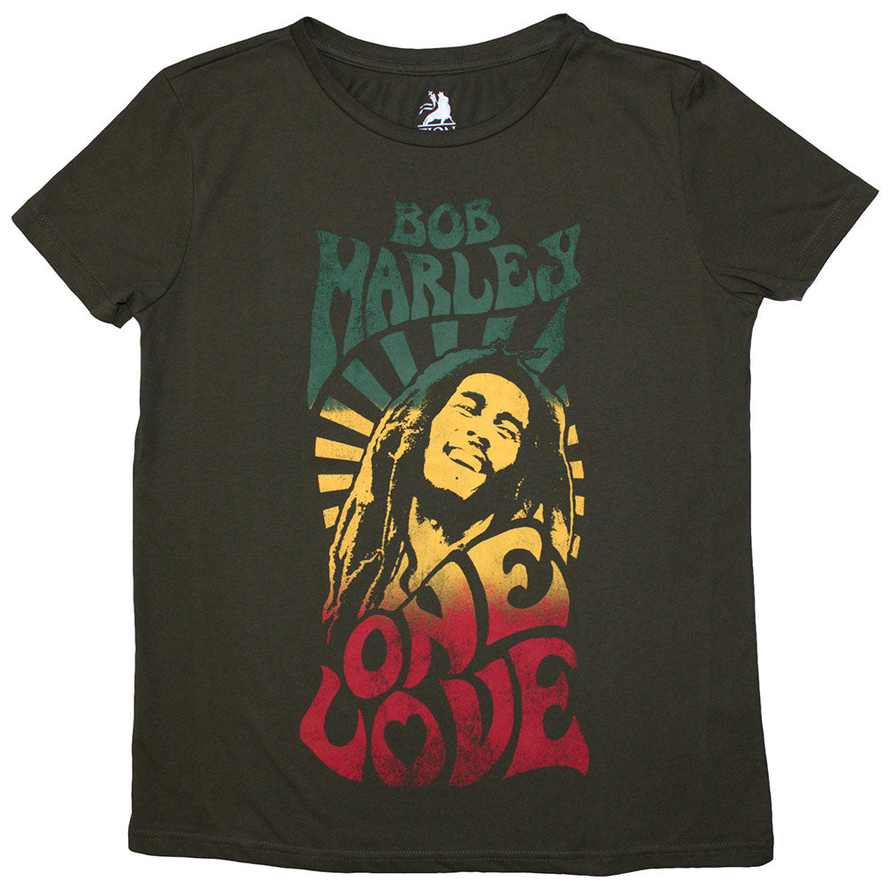 Bob Marley T Shirt - One Love Gradient Stone Wash