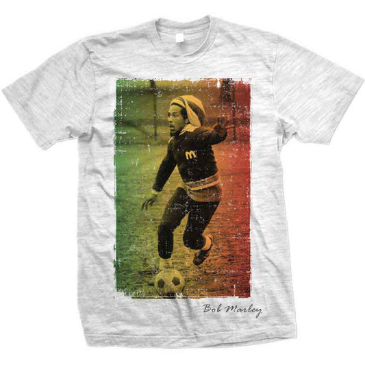 Bob Marley T Shirt - Rasta Football Slub