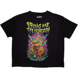 Bring Me The Horizon Women's Crop Top - Smoking Dinosaur | Buy Now For 24.99