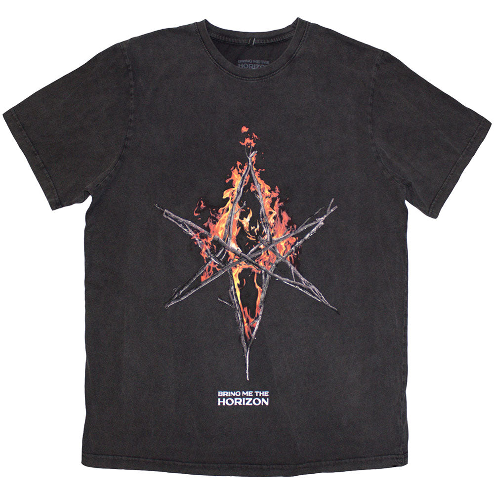 Bring Me The Horizon T Shirt - Flame Hex & Text Logo | Buy Now For 24.99