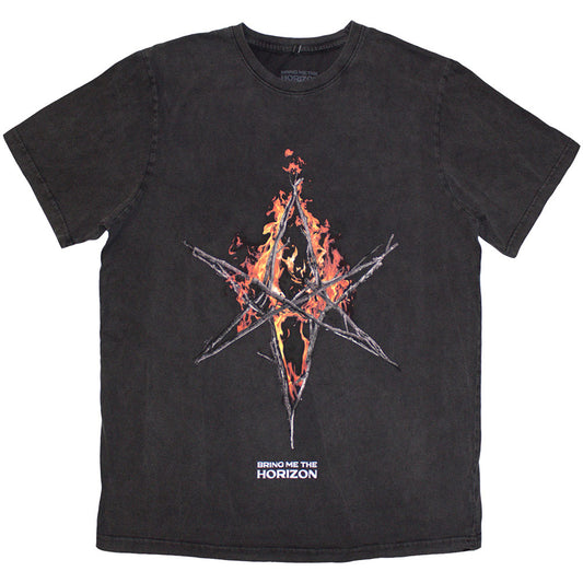 Bring Me The Horizon T Shirt - Flame Hex & Text Logo | Buy Now For 24.99