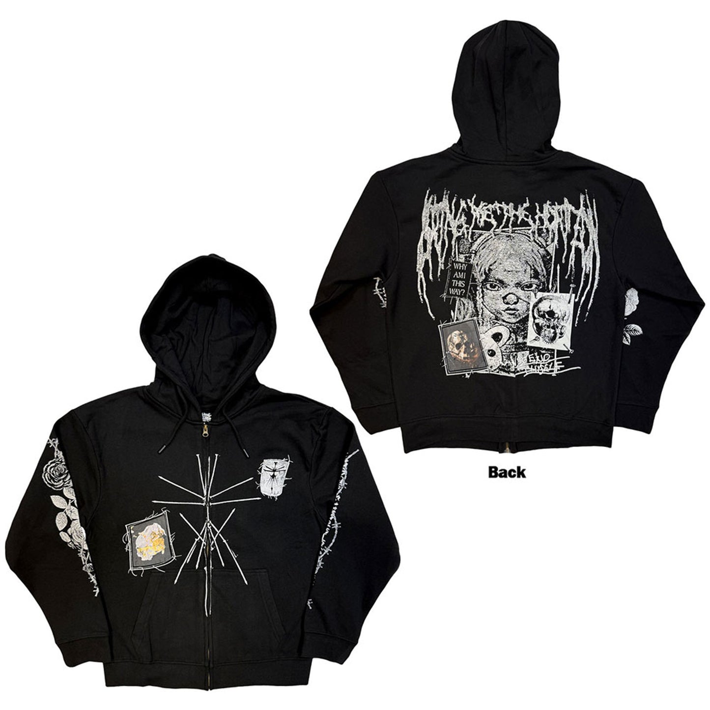 Bring Me The Horizon Zip Hoodie - Nailed Symbol