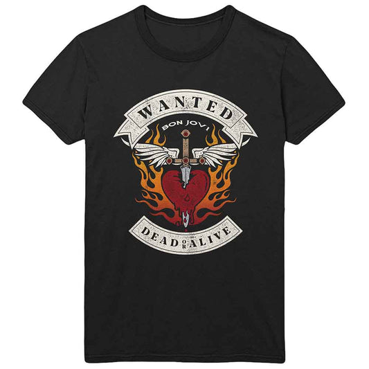 Bon Jovi T Shirt - Wanted Flames