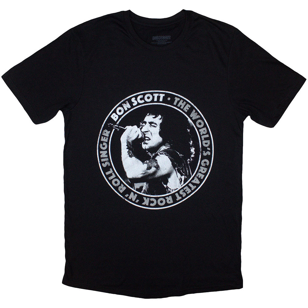 Bon Scott T Shirt - World's Greatest RnR Singer