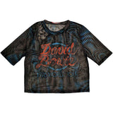David Bowie Womens Mesh Short Sleeve Crop Top - 1978 World Tour