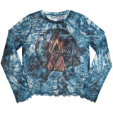 David Bowie Womens Mesh Long Sleeve Crop Top - Live & Well