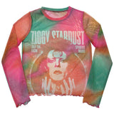 David Bowie Womens Mesh Long Sleeve Crop Top - Ziggy v2