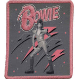 David Bowie Patches - Iron On - Pink Flash Woven Logo