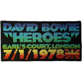 David Bowie Patches - Iron On - Heroes Earls Court