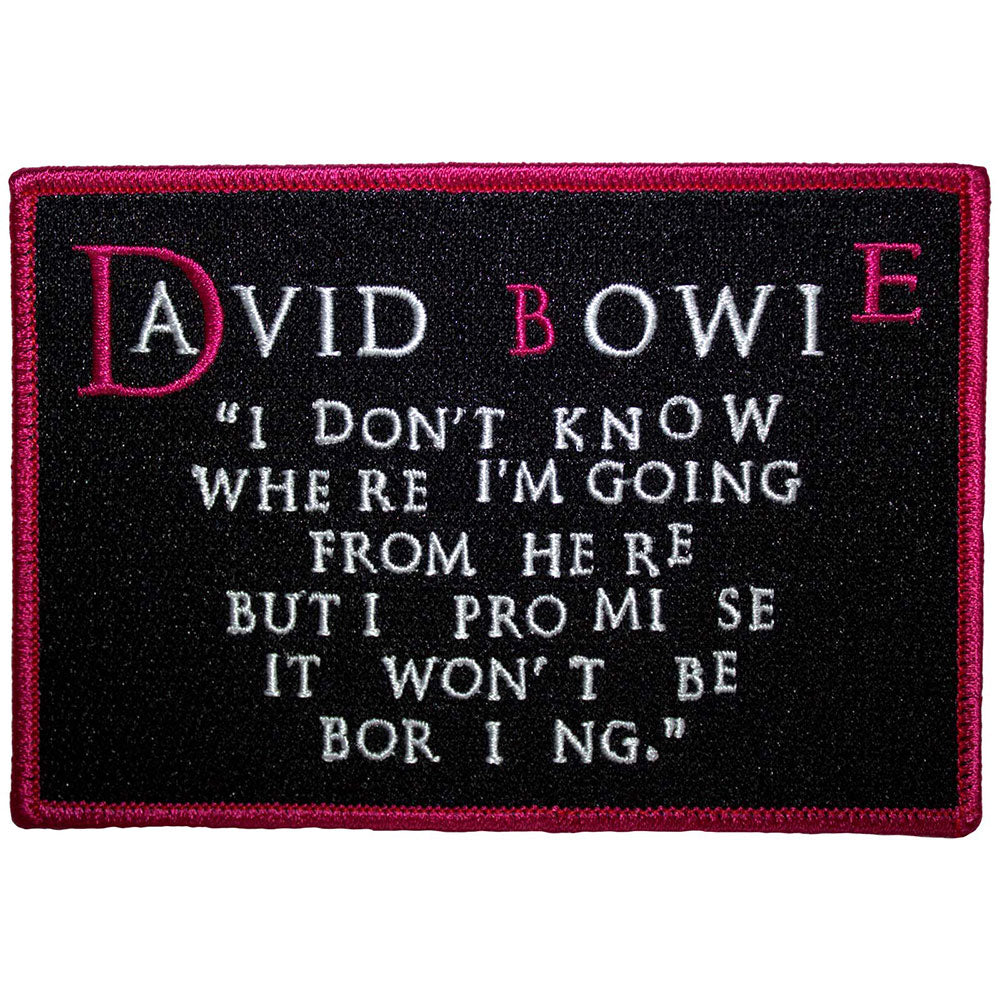 David Bowie Patches - Iron On - I Donâ€™t Know Where I'm Going