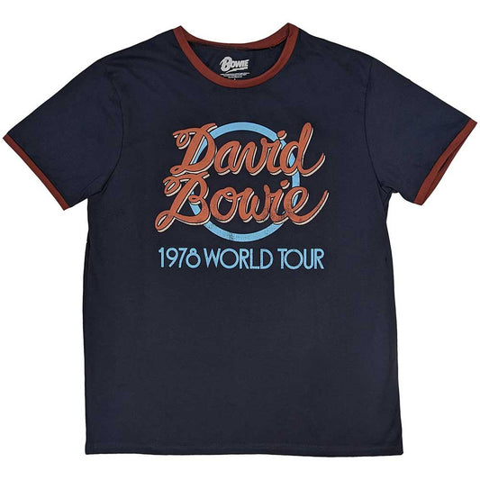 David Bowie T Shirt - 1978 World Tour Ringer