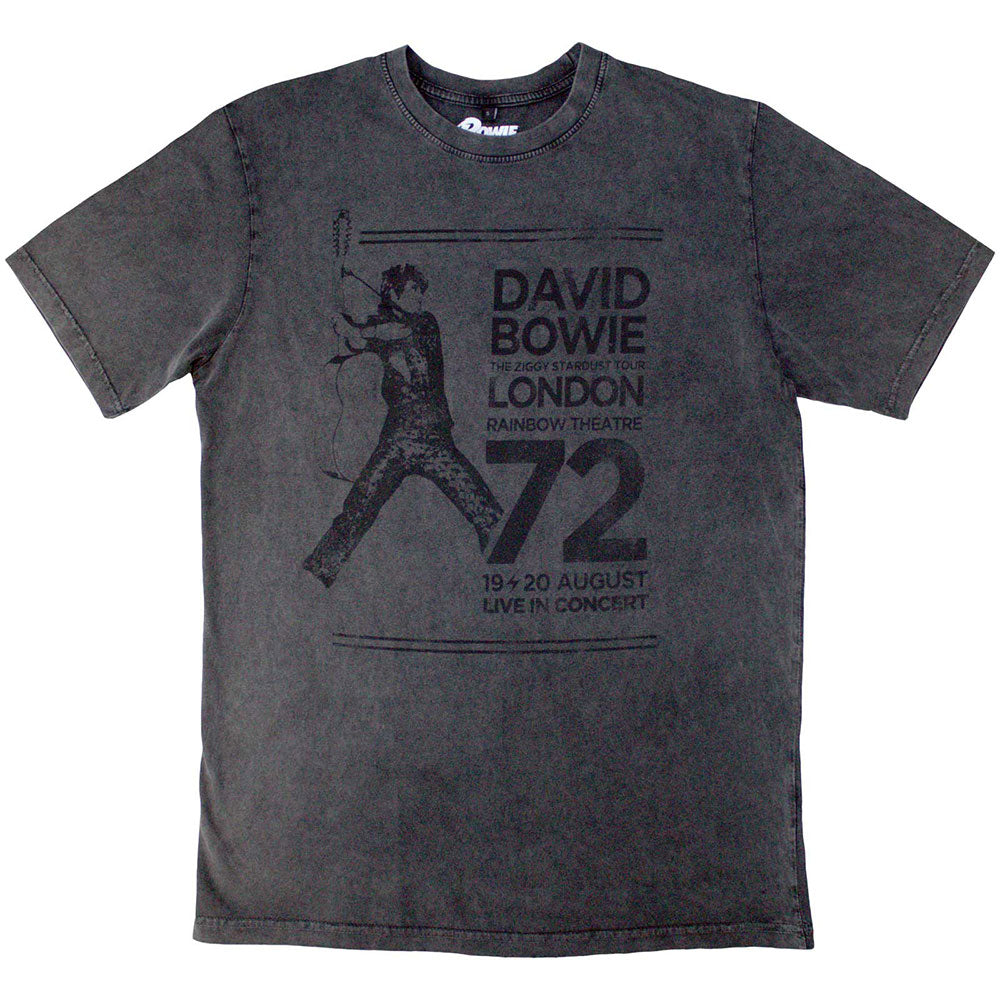 David Bowie T Shirt - Rainbow Theatre Stone Wash