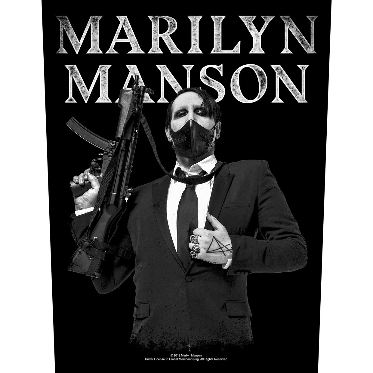 Marilyn Manson Back Patch - Machine Gun (Backpatch) | Buy Now For 8.99