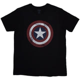 Marvel Comics T Shirt - Captain America Distress Shield | Buy Now For 19.99