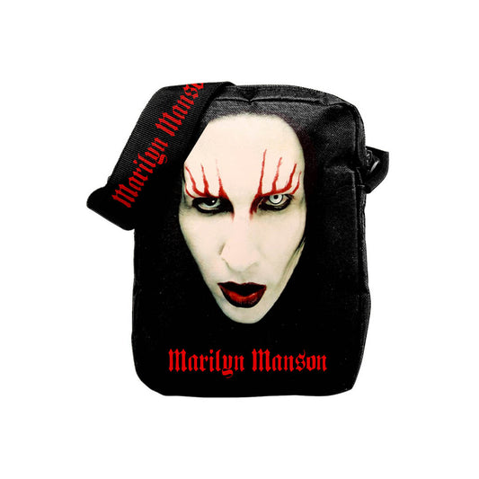 Rocksax Marilyn Manson Crossbody Bag - Logo / Red Lips | Buy Now For 19.99 