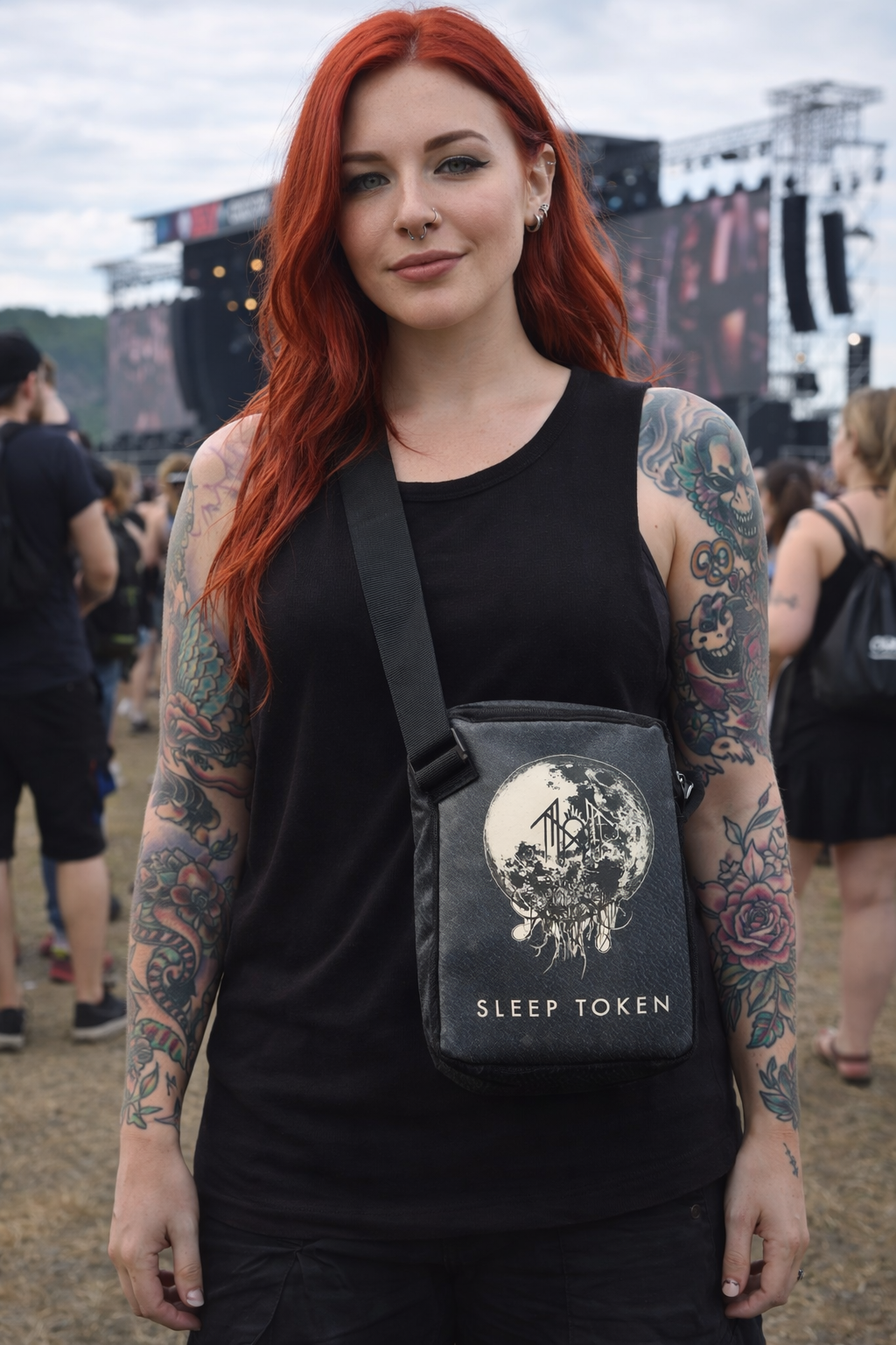 Rocksax Sleep Token Crossbody Bag - The Summoning Black