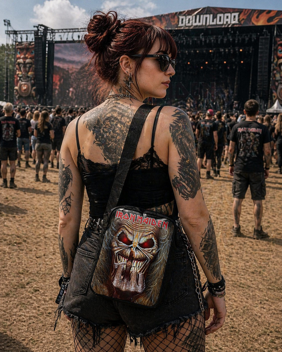 Rocksax Iron Maiden Crossbody Bag - Middle Finger
