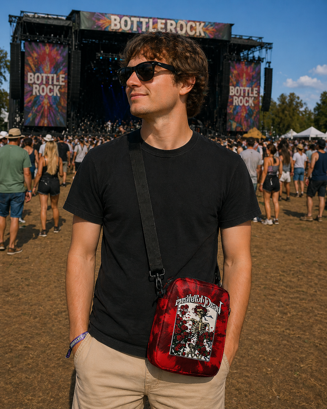 Rocksax Grateful Dead Crossbody Bag - Bertha Skeleton