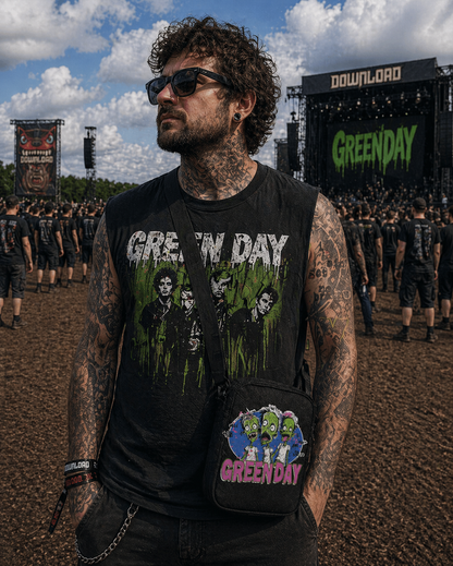 Rocksax Green Day  Crossbody Bag - Zombie