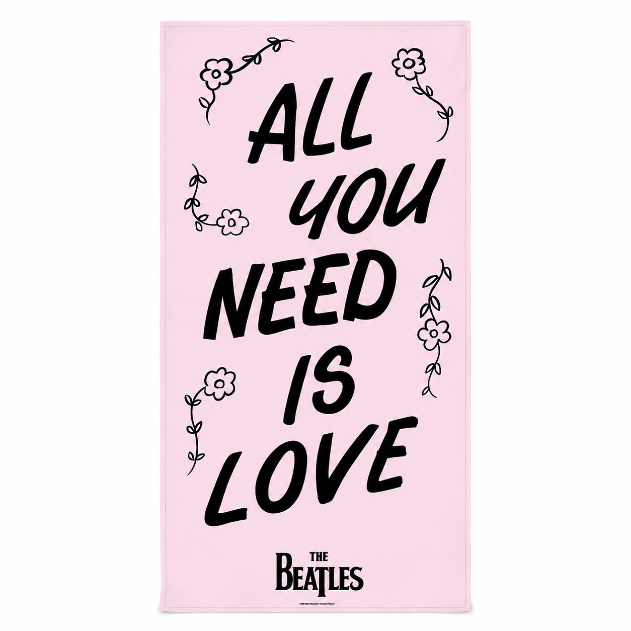 Rocksax The Beatles Towel - All The Need Is Love Flowers
