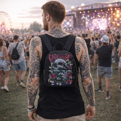 Rocksax Bullet For My Valentine Mini Backpack - Skull Red Eyes