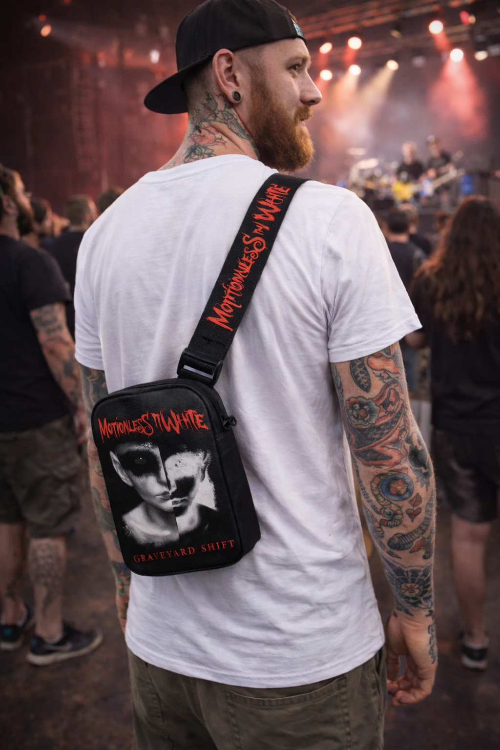 Rocksax Motionless In White Crossbody Bag - Split Screen
