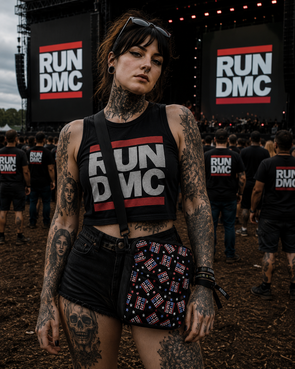 Rocksax Run DMC Crossbody Bag - USA Logo