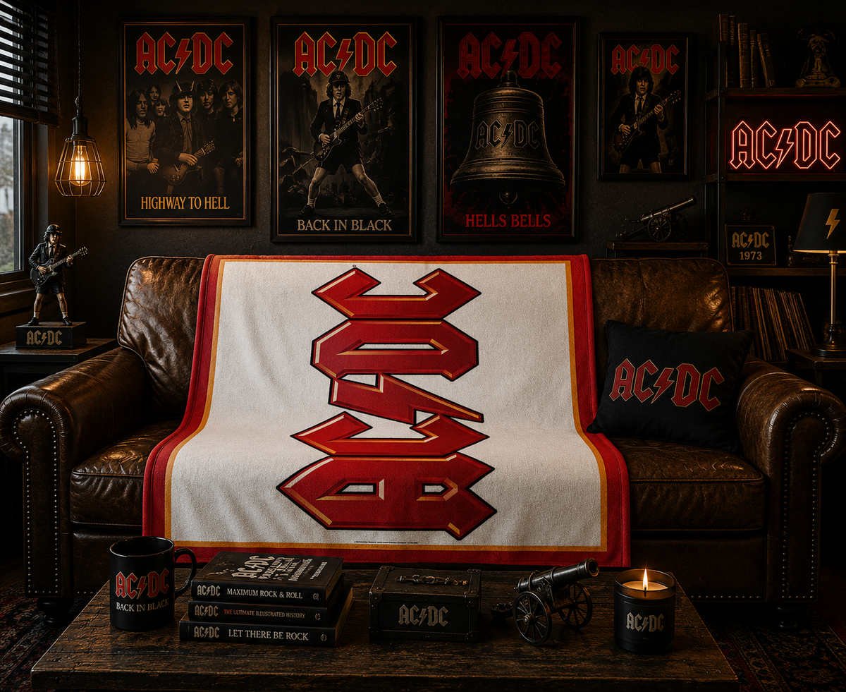 Rocksax AC/DC Blanket  -  Logo White