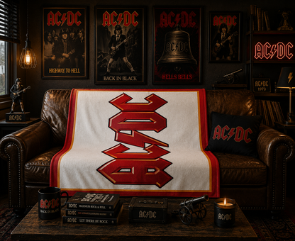 Rocksax AC/DC Blanket  -  Logo White