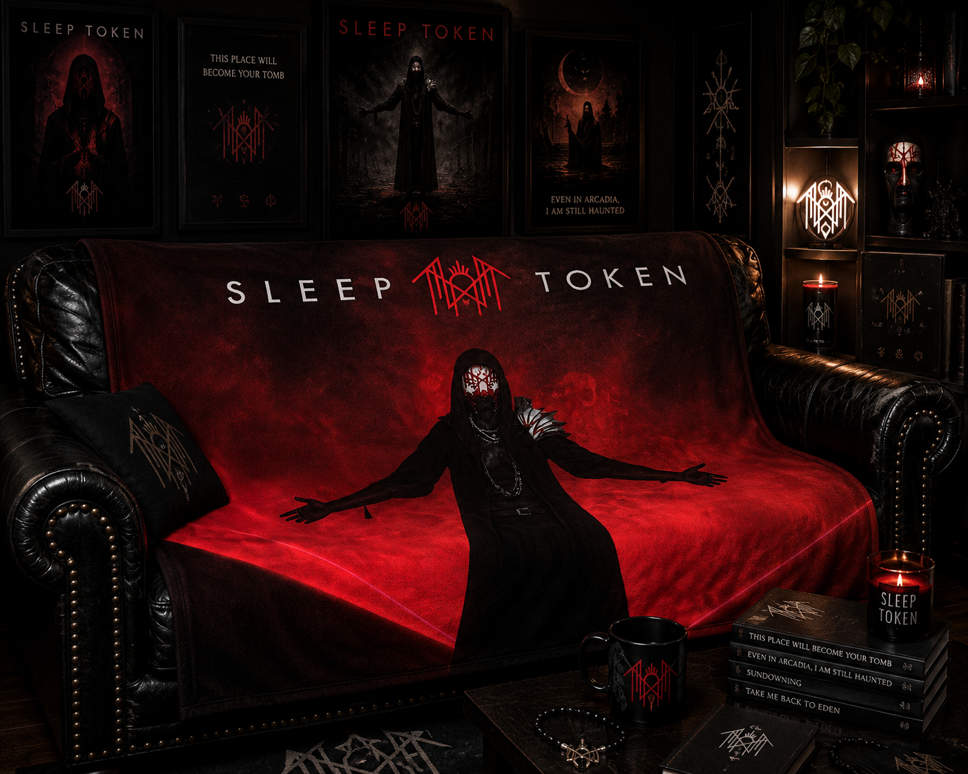 Rocksax Sleep Token  Blanket - Red Light