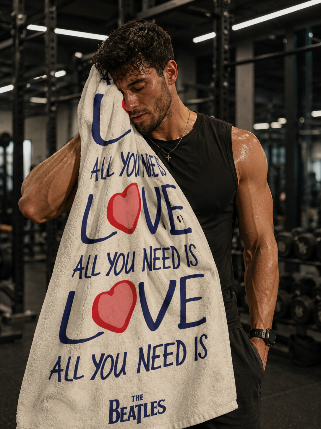 Rocksax The Beatles Towel - All The Need Is Love Repeat