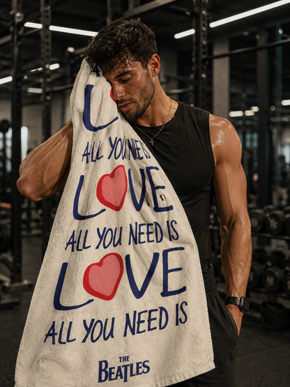 Rocksax The Beatles Towel - All The Need Is Love Repeat