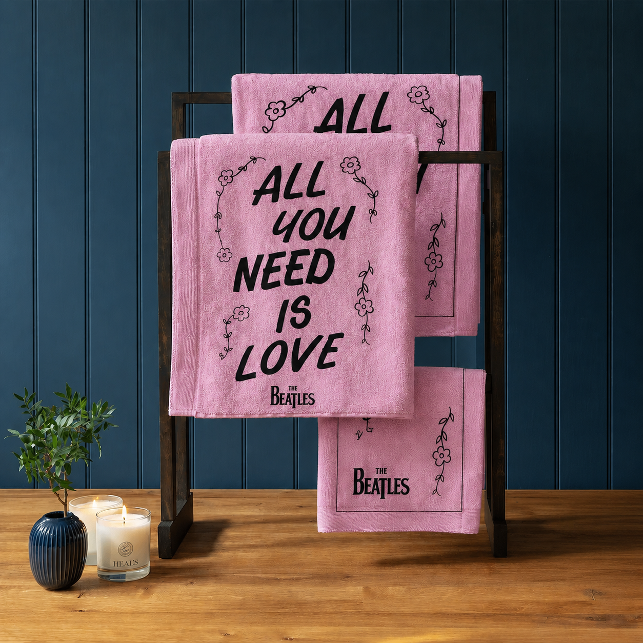 Rocksax The Beatles Towel - All The Need Is Love Flowers