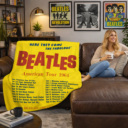 Rocksax The Beatles Blanket - America Tour Yellow