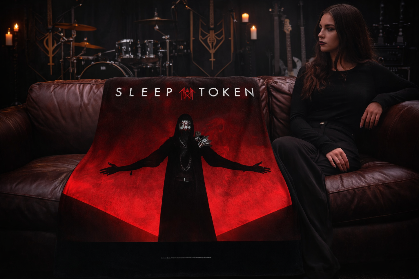Rocksax Sleep Token  Blanket - Red Light