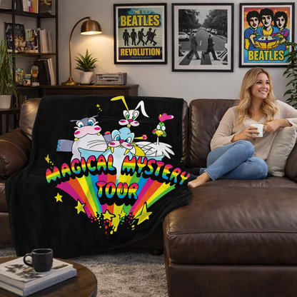 Rocksax The Beatles Blanket - Magical Mystery Characters Black