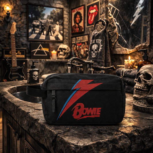 Rocksax David Bowie Wash Bag - Lightning Black