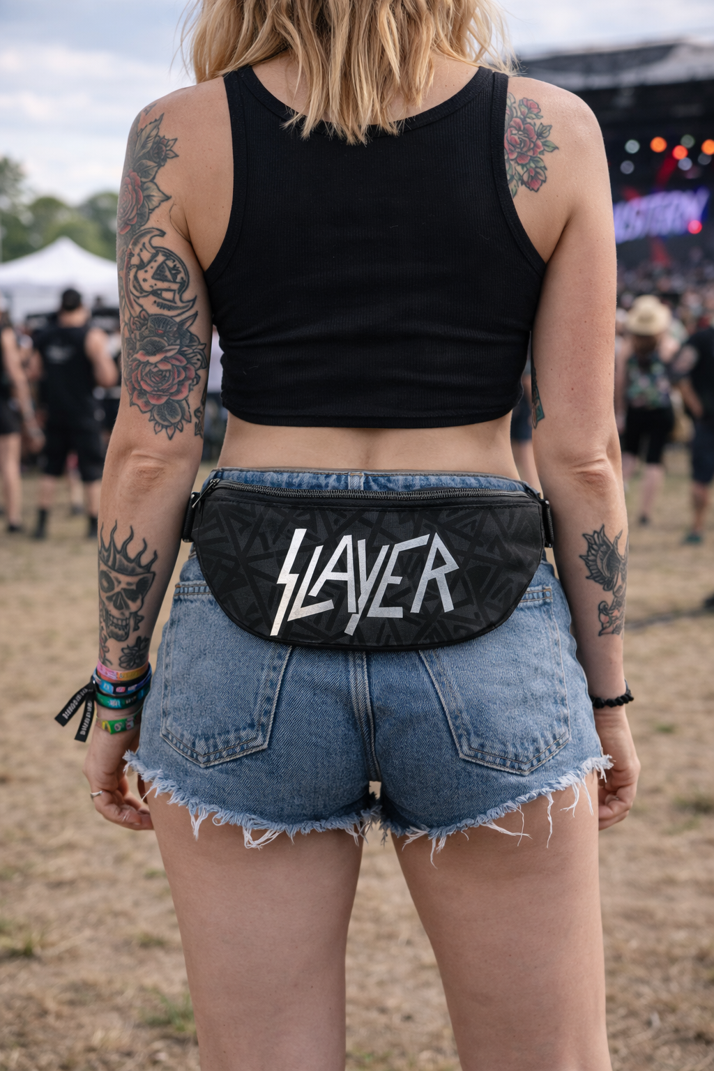 Rocksax Slayer Bum Bag - Logo Silver