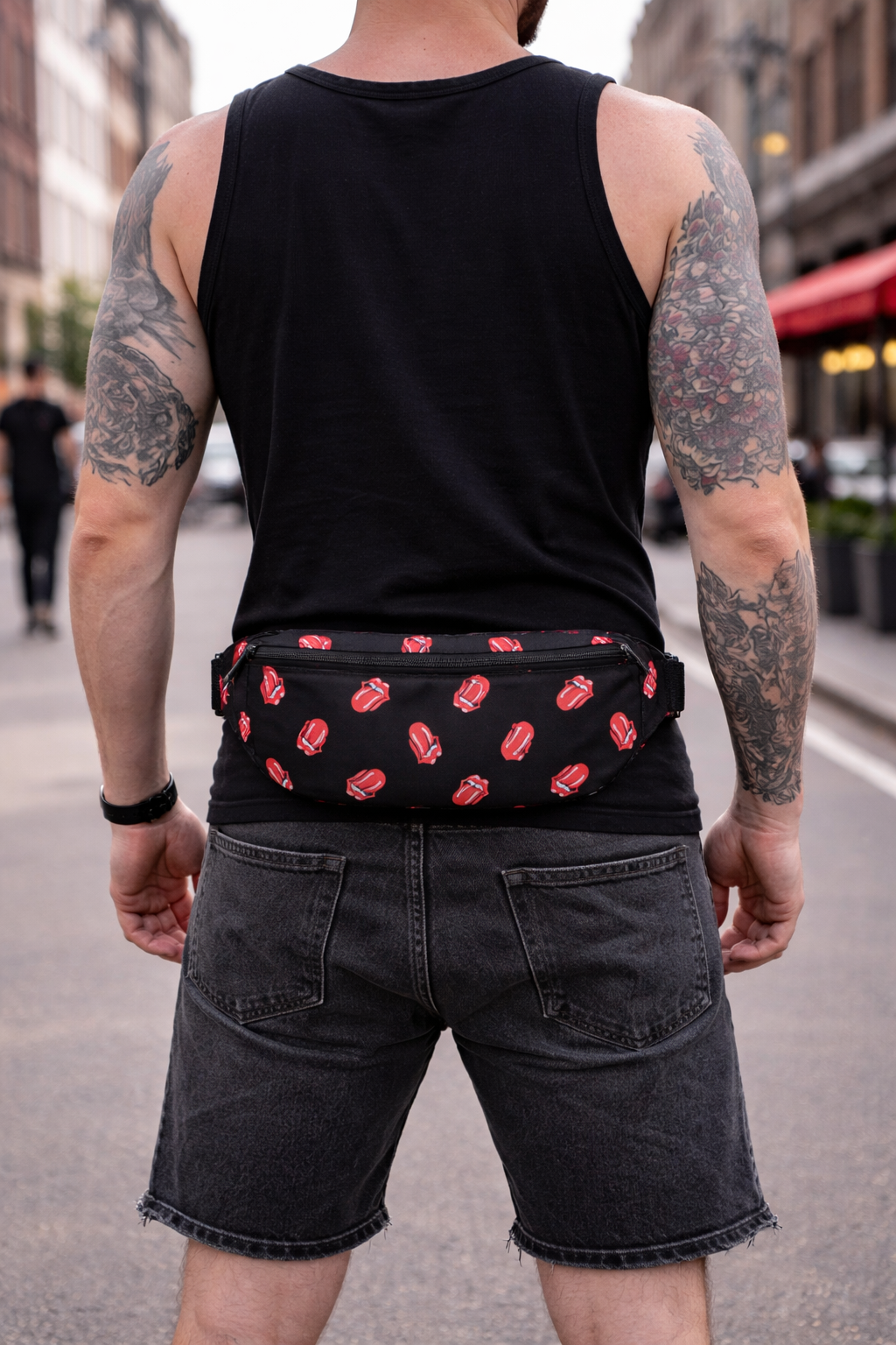 Rocksax The Rolling Stones Bum Bag Tongue All Over Print