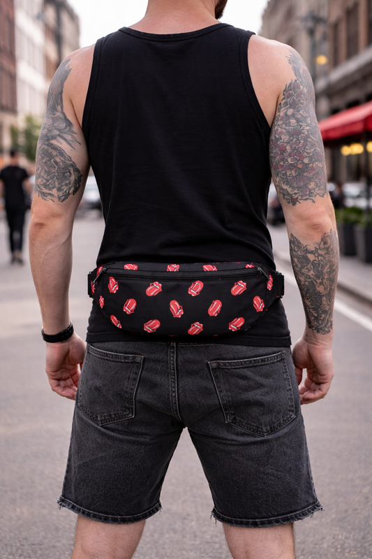 Rocksax The Rolling Stones Bum Bag Tongue All Over Print
