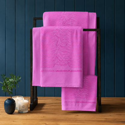 Rocksax Joy Division Towel - Unknown Pleasures Pink