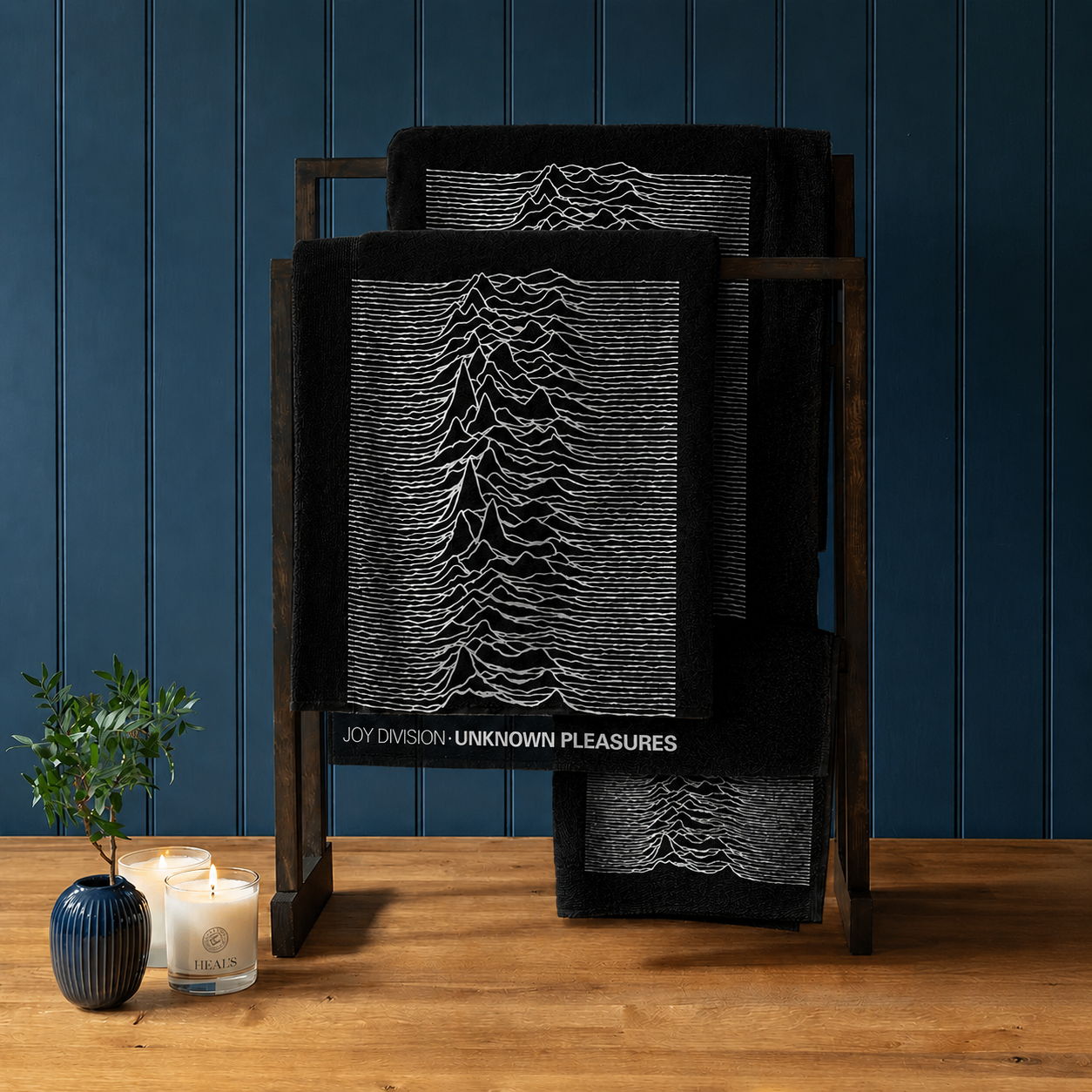 Rocksax Joy Division Towel - Unknown Pleasures Black